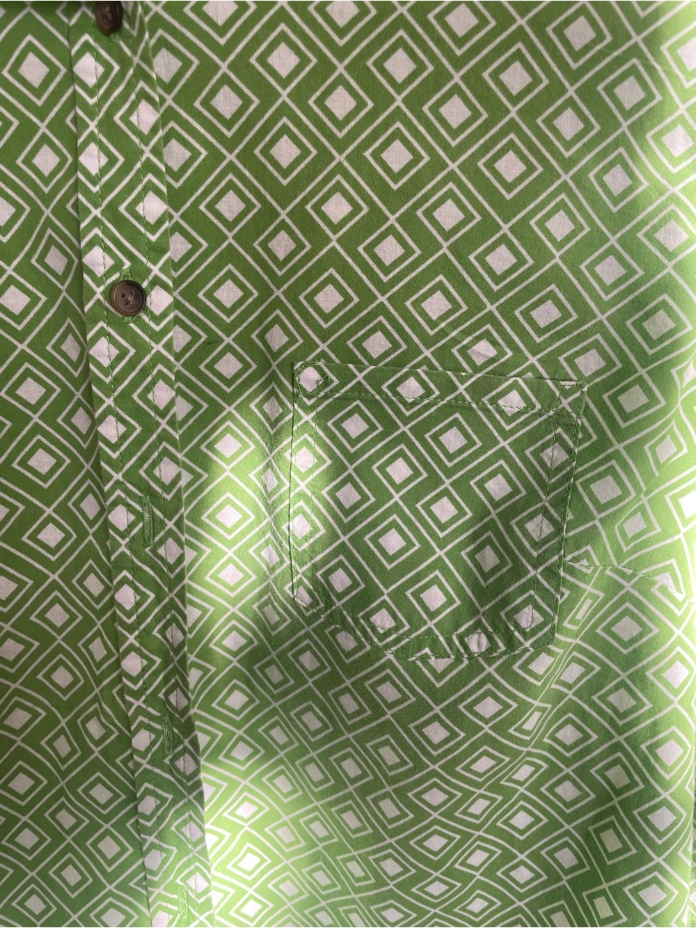 Merona Green Geometric Button-Up Shirt - Picture 3 of 6